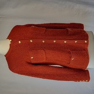 Tanner Vintage Button Up Cardigan Burnt Orange Size Medium